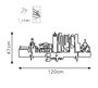 Wallity Accesorio Decorativo de Pared de Metal Negro 120x47x1.5cm 100% Metal